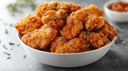 Fried chicken nuggets in a bowl