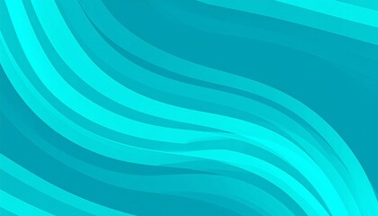 A vibrant teal background features overlapping, curving lines creating a dynamic visual effect.