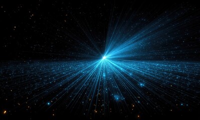 Naklejka premium Cosmic light rays explode from center