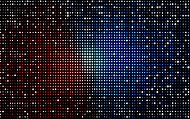 LED screen display, red and blue lights