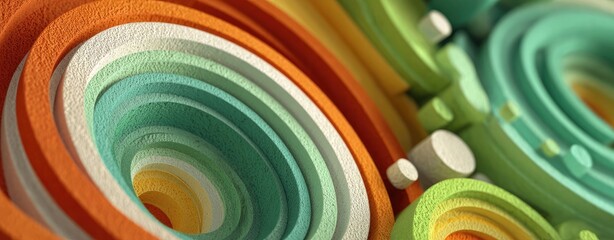 Abstract layered circles in vibrant colors