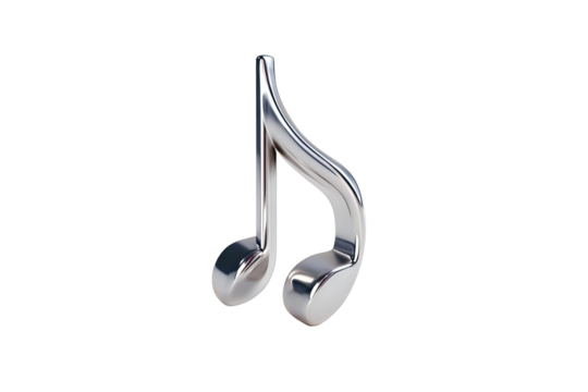 3D metallic musical note graphic