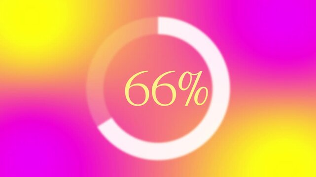 4K Video of Animation Science Futuristic Loading. Loading Transfer Download 0-66% in blue science effect. light blue loading bar on black screen. Technology . download 66% circle icon