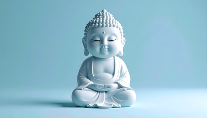A landscape with a cute Buddha statue ornament
