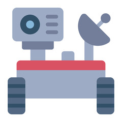 Obraz premium rover flat icon exploring planetary surface with sensors and cameras