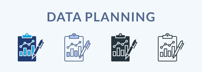 Data Planning Multiple Style Icon Collection