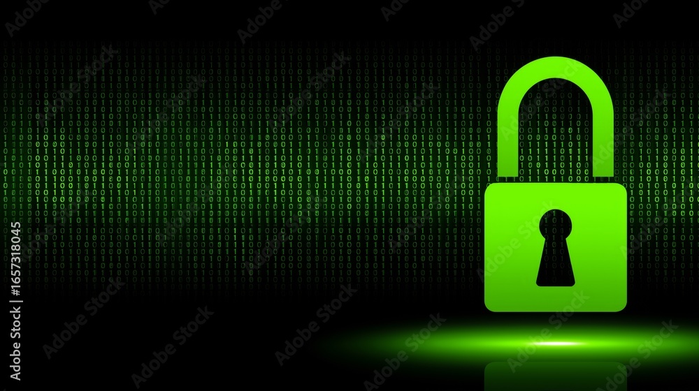 Aufkleber digital technology background with a glowing security padlock shield, concept for cybersecurity and 