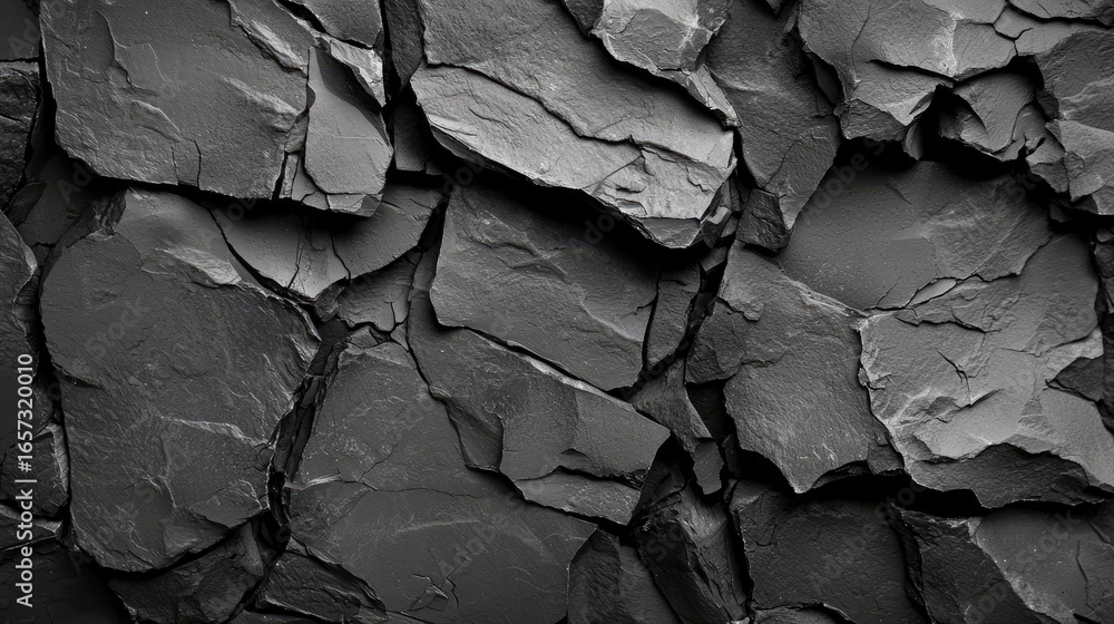 Poster Textured Black Slate Background with Natural Pattern and Depth for Creative and Artistic Projects