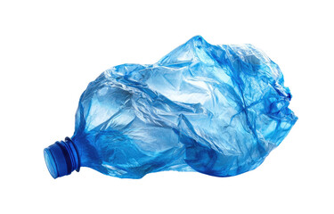 Fototapeta premium Crumpled blue plastic water bottle