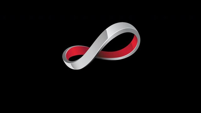 Infinity Vector Logo Motion. 3D motion abstract infinity iron curve symbol. This logo for almost any kind of business, multimedia, communication, interactive, creative design, and other company.