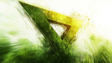 Green triangle geometric abstract