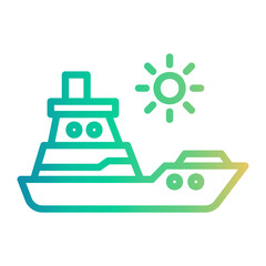 cruise ship Line Gradient Icon