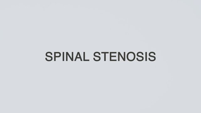 Spinal stenosis concept word stethoscope illustrative illustration text hand diagnosed on white background for neurological health awareness, patient care, and medical evaluation