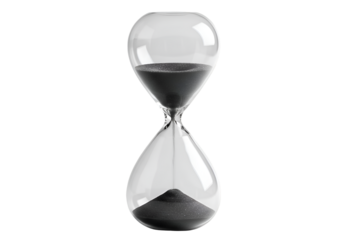 Elegant Hourglass: Time Management & Passing Moments Isolated on Transparent Background