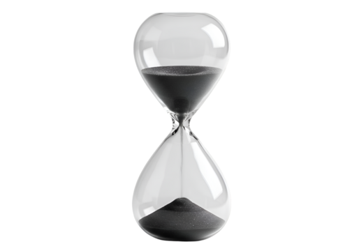 Elegant Hourglass: Time Management & Passing Moments Isolated on Transparent Background