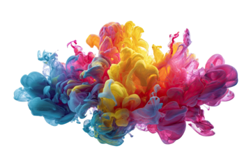 Vibrant swirling colors explode in abstract cloud