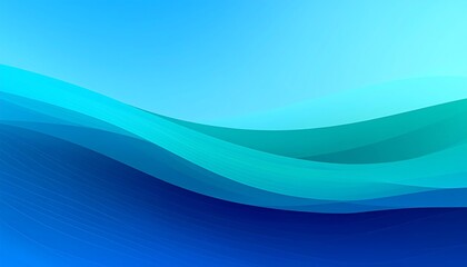 Obraz premium A dynamic abstract design features layered, flowing waves of light blues and turquoise, creating a tranquil and serene visual effect.