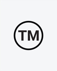 Obraz premium Clean vector design of TM (Trademark) icon. Useful for logos, corporate branding, intellectual property, copyright, and business identity