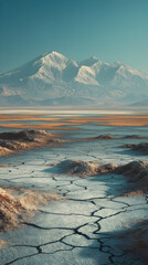 The Majestic Serenity of an Evocative Desert Landscape under Golden Sunlight