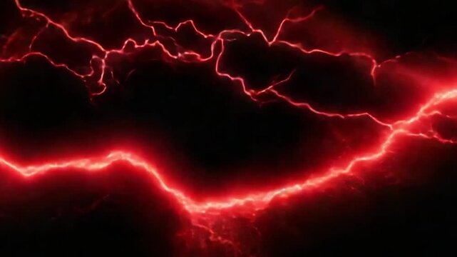 Abstract depiction of red lightning bolts against a dark background, creating a dynamic energy effect