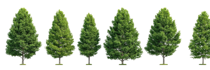 Row of  coniferous trees