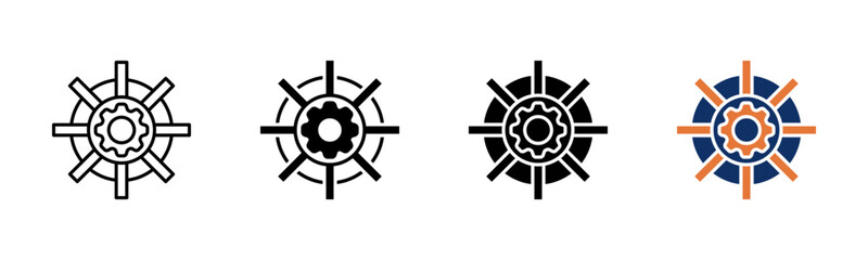 Obraz premium Navigation icon sheet multiple style collection