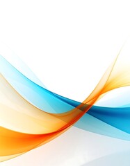 Fototapeta premium Abstract flowing blue and orange waves on white background