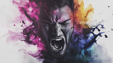 Blazing Chromatic Eruption: An Abstract Canvas of Explosive Energy