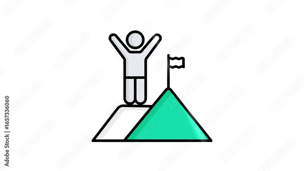 Poster achievement icon animated. animated icon related to motivation. suitable for user interface, provide