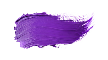 Purple paint brush stroke isolate on transparent background