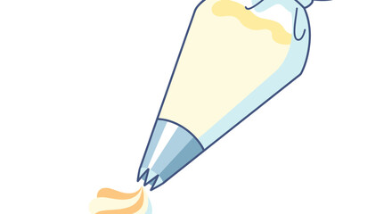 Stylized pastry bag with frosting, illustration in a minimalist style