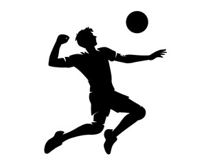 Volleyball player silhouette, vector illustration

