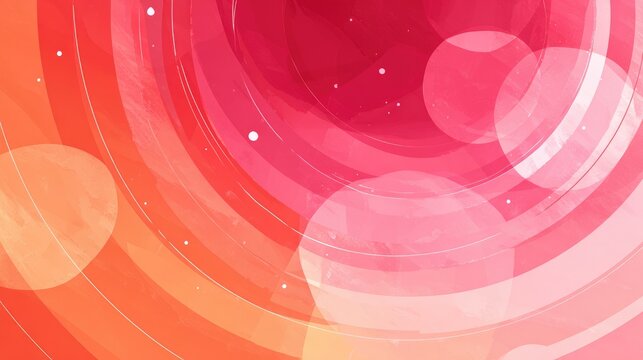 Abstract, vibrant, concentric circles of pink and orange