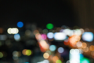 Group of multicolor soft bokeh at night, blurred backgrounds, bokeh circles