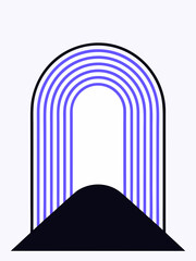 Fototapeta premium A dark poster with vertical glowing gradient lines forming an abstract futuristic background, ideal for music events, tech branding, and digital art covers.