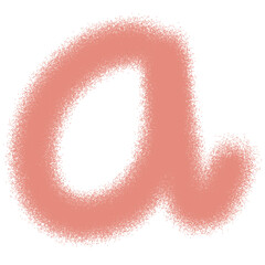 Scribbled letter a font peach color for alphabets text learn decoration, transparent background