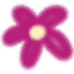Sketch a magenta flower chalk with transparent background