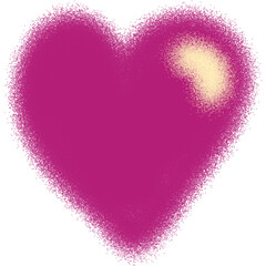 Love heart shape pink draw with white dot shadow transparent background