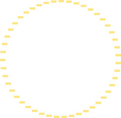 Minimalist Yellow Dotted Circle Frame Isolated on Transparent Background – Geometric Border for Modern Design, Label, Badge, and Decorative Template