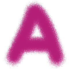 Scribbled letter A font magenta color for alphabets text learn decoration, transparent background