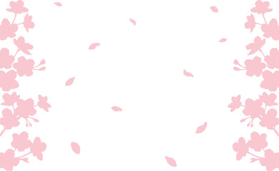 シルエットの桜のフレーム