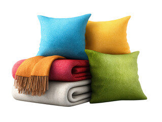 colorful pillows on a white