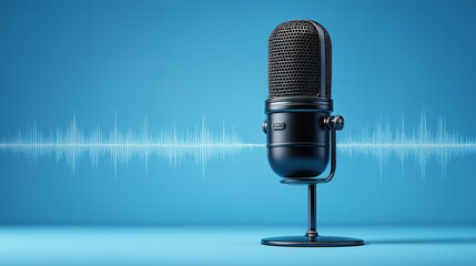 Sound Waves: Microphone Ready for Podcast and Broadcast.