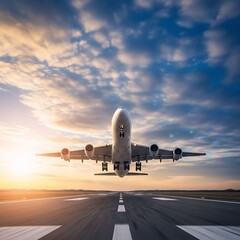 Fototapeta premium Airplane taking off from the airport.
