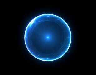 Fototapeta premium Abstract Glowing Blue Sphere - Futuristic Design