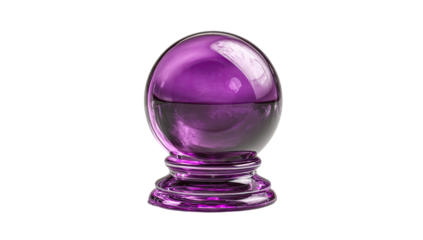 Purple glass orb on pedestal