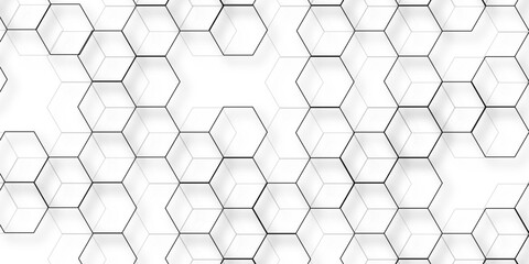 Fototapeta premium Geometric abstract hexagon technology background.. Abstract honeycomb background.. Vector illustration of hexagons pattern, Creative idea for medical technology or science design. 