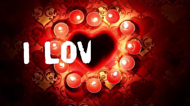 Candles, I Love You, Romantic Valentine's Day Stage Background