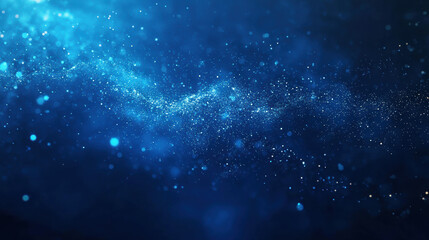 Naklejka premium A dark blue background with particles or elements randomly drifting in space. 