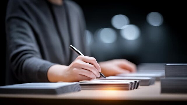 Handwriting Documents Signing Confirming Business Cooperation